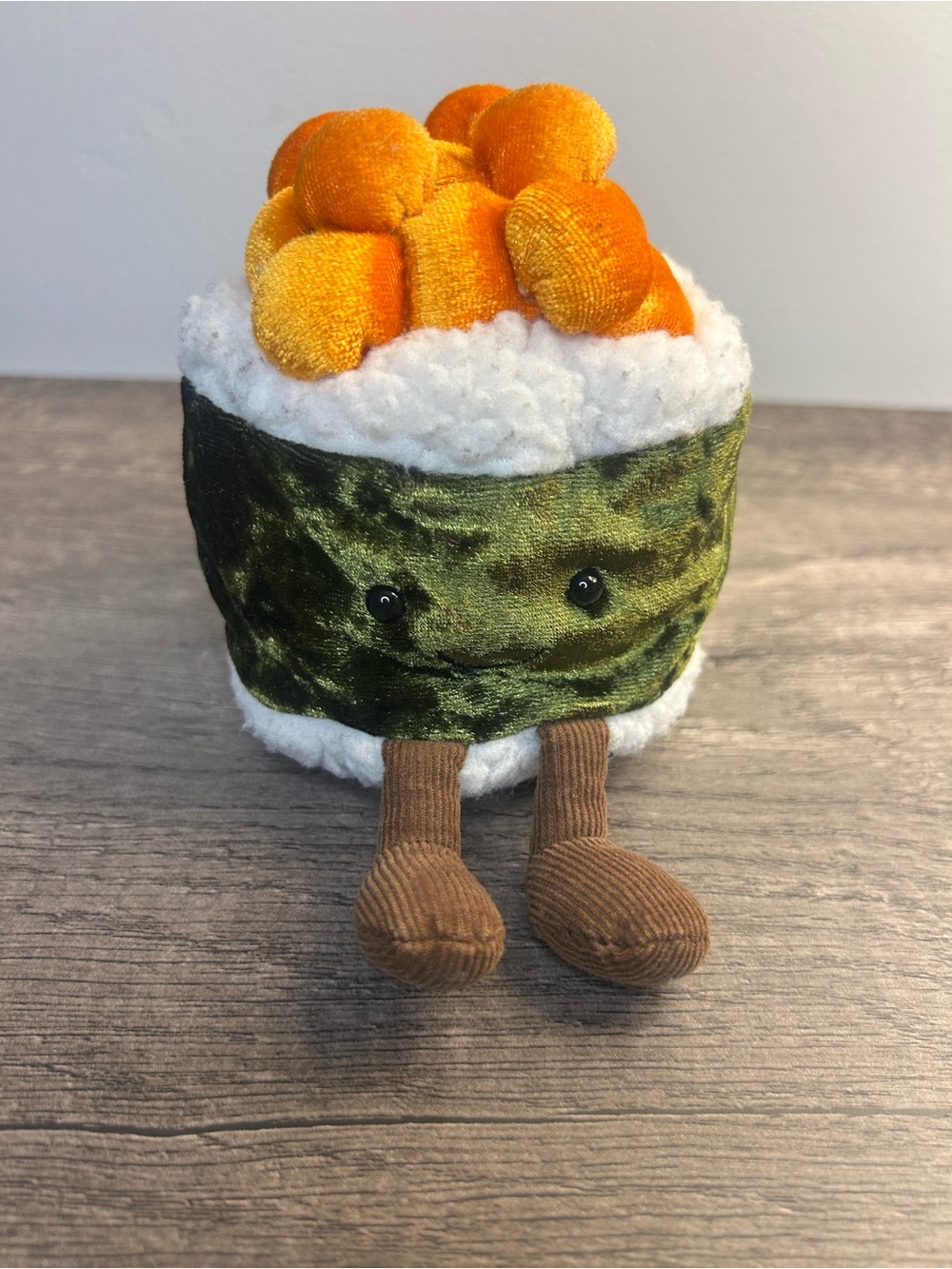 RARE Jellycat White & Green Sushi Plush with Orange Accent